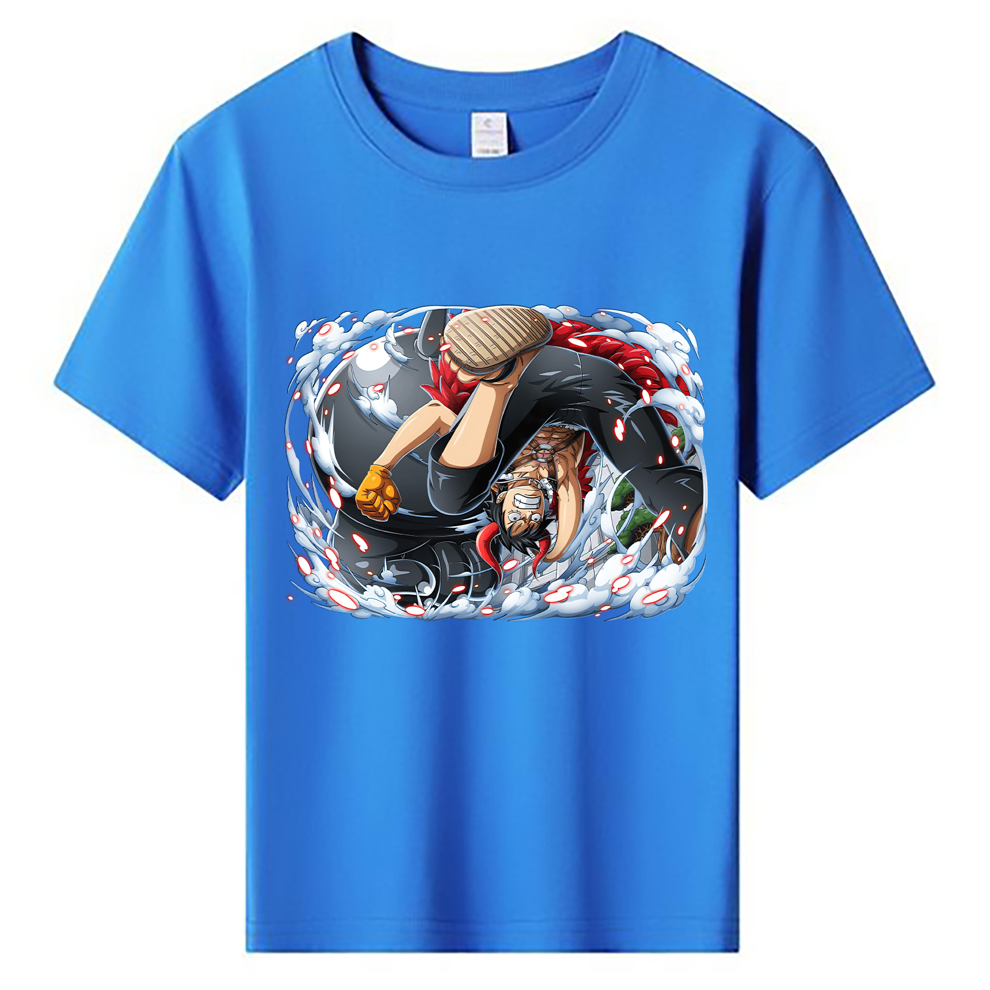 ワンピース モンキー・D・ルフィ ONE PIECE Monkey D. Luffy 綿100％キッズTシャツ（フロントプリント）